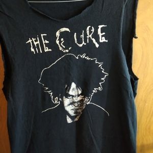 The cure vintage distressed deconstructed tank top
